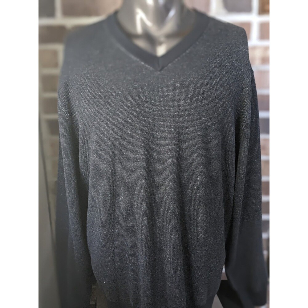 100% Supima Cotton V Neck Sweater Lagenlook Minimalist Size XL Daniel Cremieux